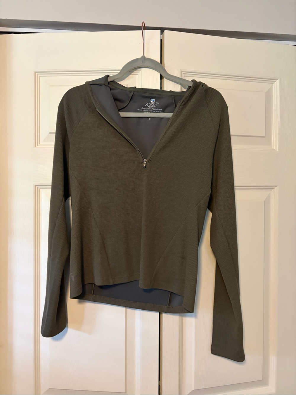 Kuhl Women's Olive Half-Zip Hooded Performance Top